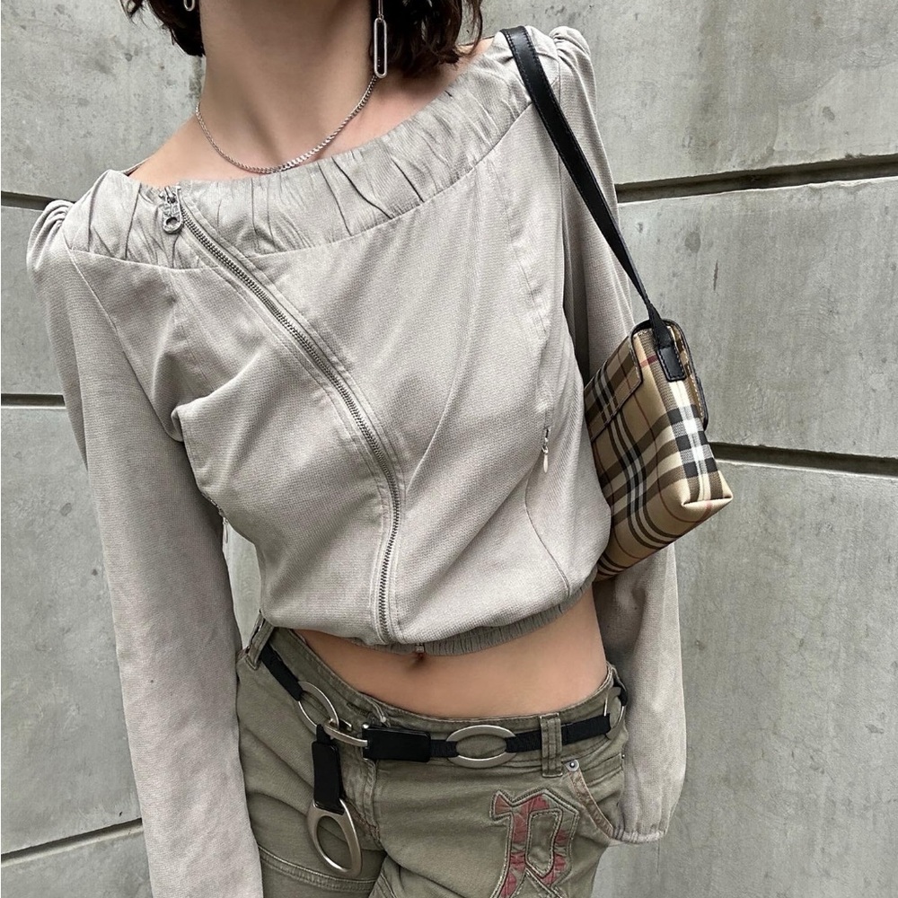Miss Sixty Collection Rare Y2K Vintage Asymmetrical Ruched Bomber Jacket